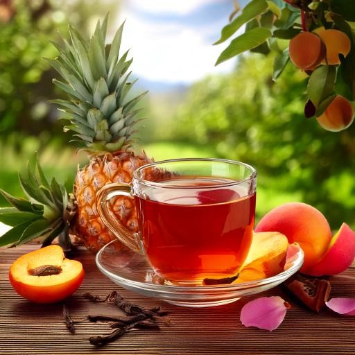 Craquer pour Nosy Bey des Frères Dammann au bon goût de vanille de pêches de vigne avec des accents d'ananas et de pétales de rose