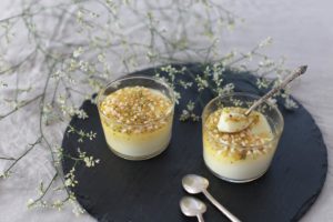 Crème Libanaise fleur d'oranger et pistaches