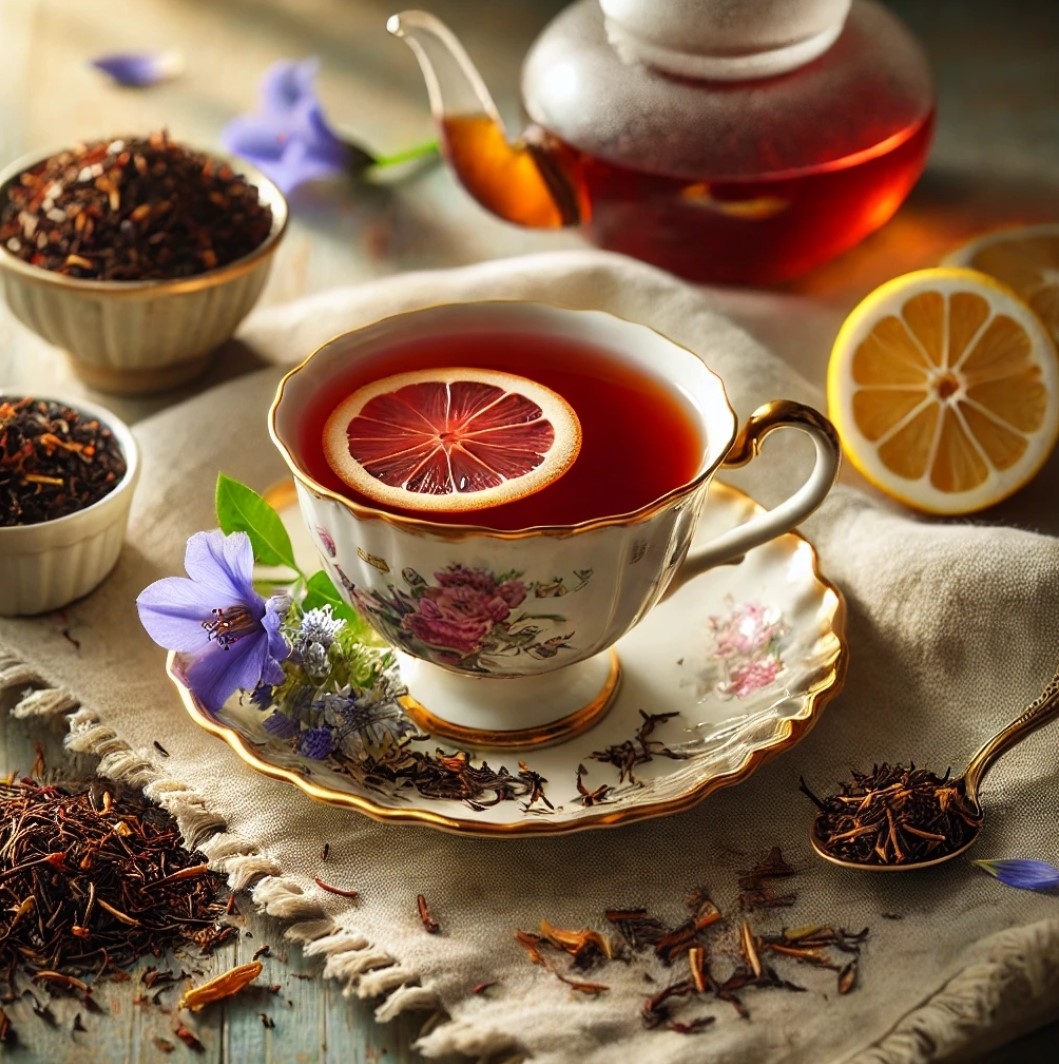 Le rooibos earl grey des frères dammann vous ravira de son bon goût de Bergamote