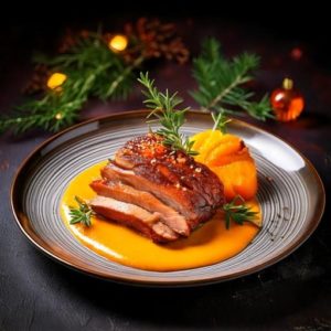 Magret de canard sauce aux oranges confites
