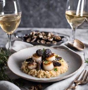 Risotto aux Morilles, épices d'hiver et Saint Jacques