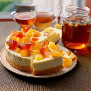 Cheesecake au thé Earl Grey et fruits confits
