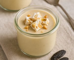Crème à la fève tonka & éclats de nougat
