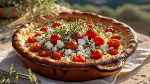 Clafoutis salé aux tomates cerises feta et herbes de Provence