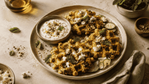 Mini gaufres courgette, feta et zaatar
