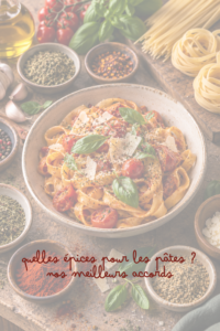 Épices pour les pâtes, avec des accords gourmands pour relever pâtes à la tomate, à la crème, aux légumes, au fromage ou aux recettes plus ensoleillées.